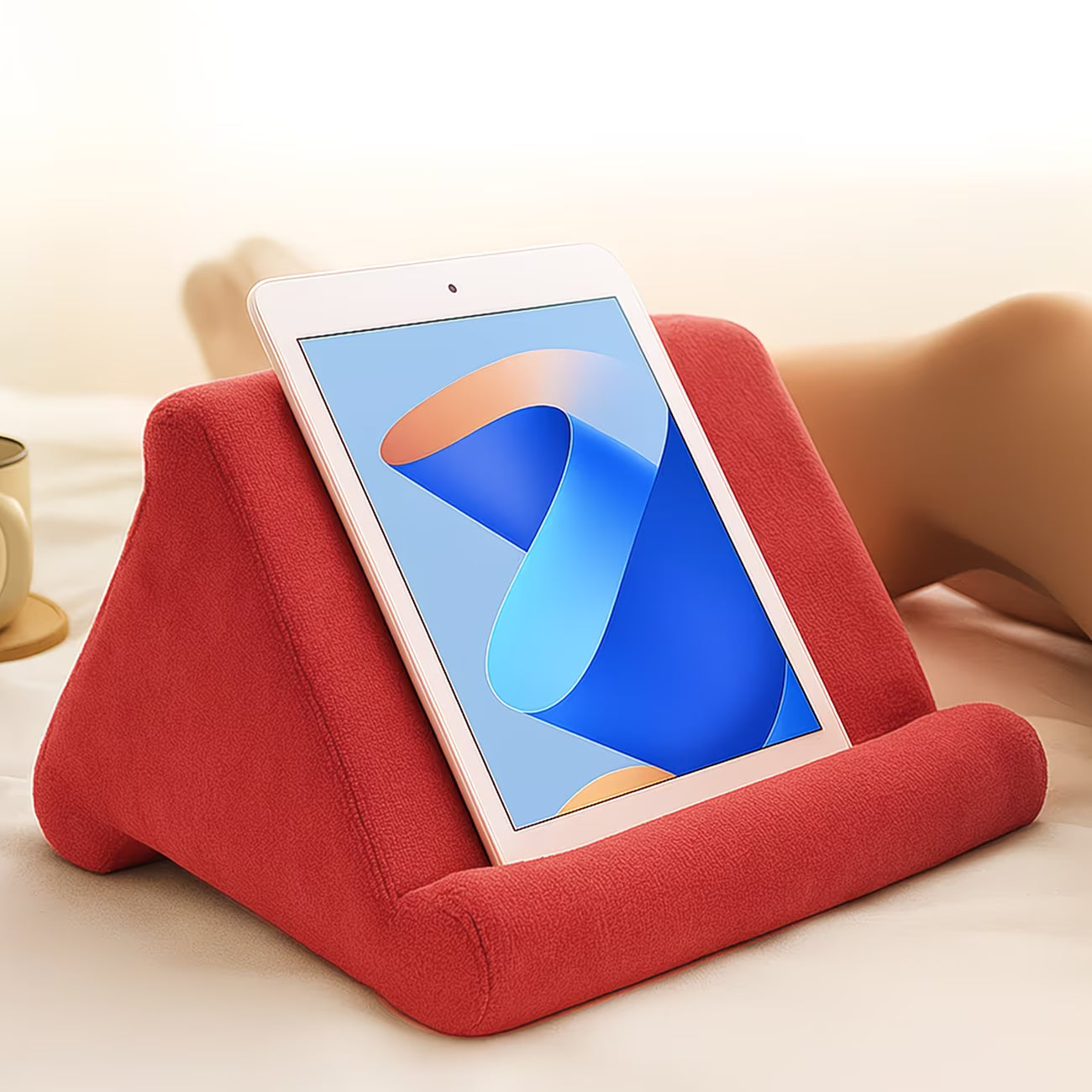 Multi-Angle Pillow Stand for iPad & Laptop – Soft Cushion Reading Holder