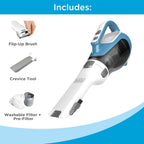 BLACK+DECKER dustbuster AdvancedClean – Cordless Handheld Vacuum for Home & Car with Crevice Tool & Rotating Nozzle (CHV1410L)