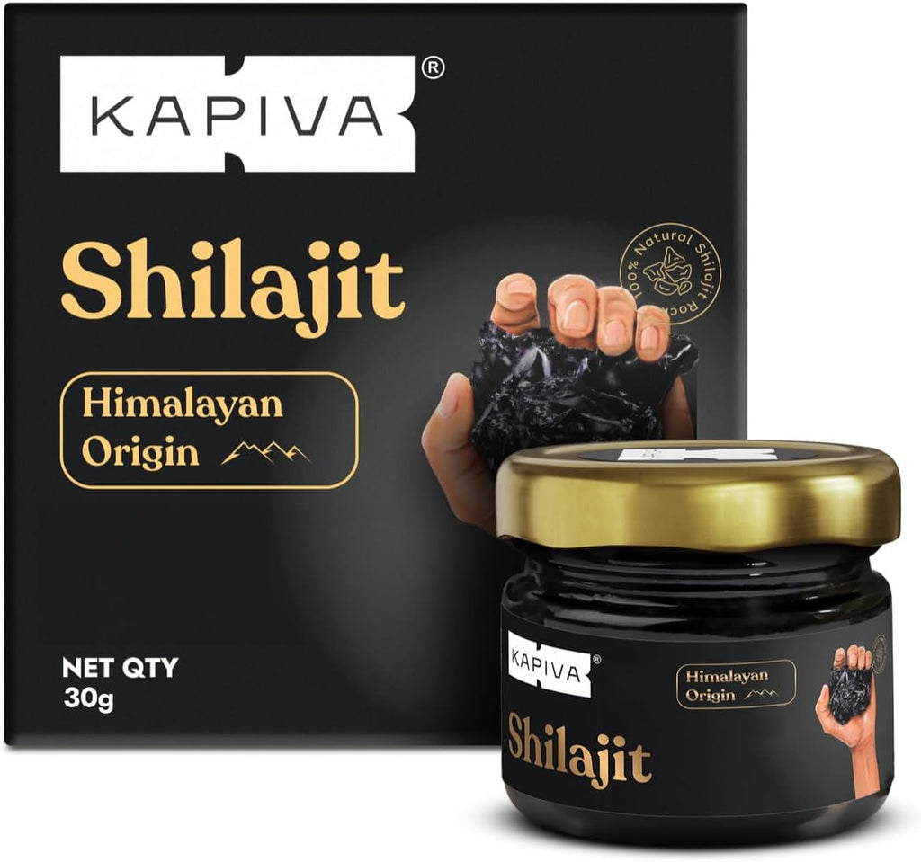 Kapiva Himalayan Shilajit Resin – Pure Ayurvedic Energy & Stamina Booster (30g, 250mg/Serving)