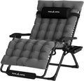 UDPATIO XL Zero Gravity Sun Lounger – Extra Wide Outdoor Recliner with Cushion & Cup Holder (Dark Grey, 200kg)