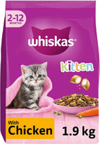 Whiskas Junior Chicken Dry Food for Kittens (2 × 1.9 kg)