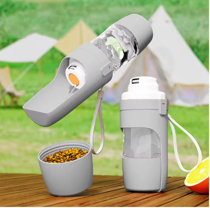2-in-1 Portable Pet Travel Bottle – Water & Food Feeder for Dogs & Cats