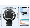 Gaiatop Portable Clip-On Fan – Rechargeable 3-Speed 360° Personal Cooling Fan