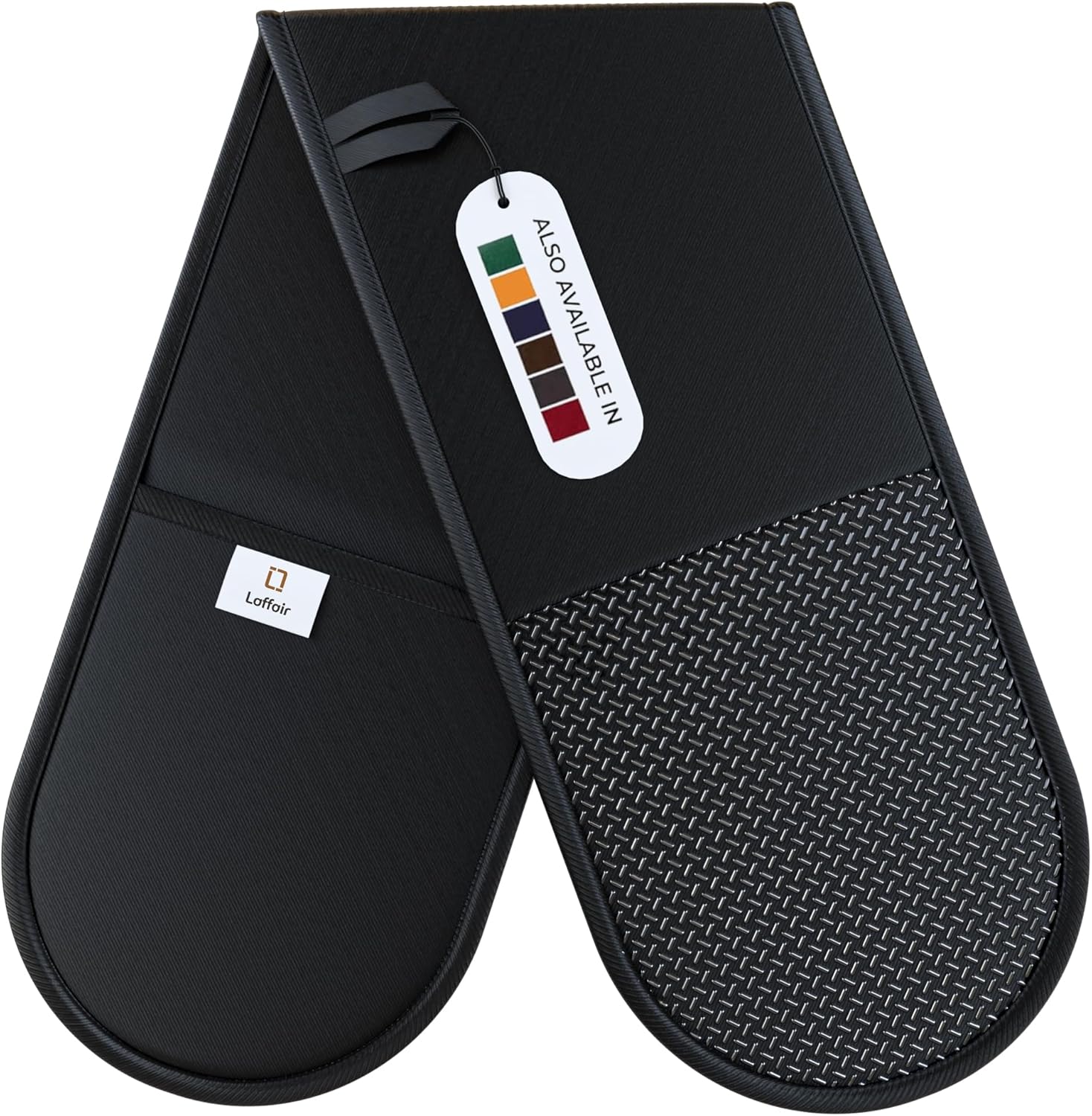 Laffair Double Oven Gloves – Heat Resistant Silicone Grip