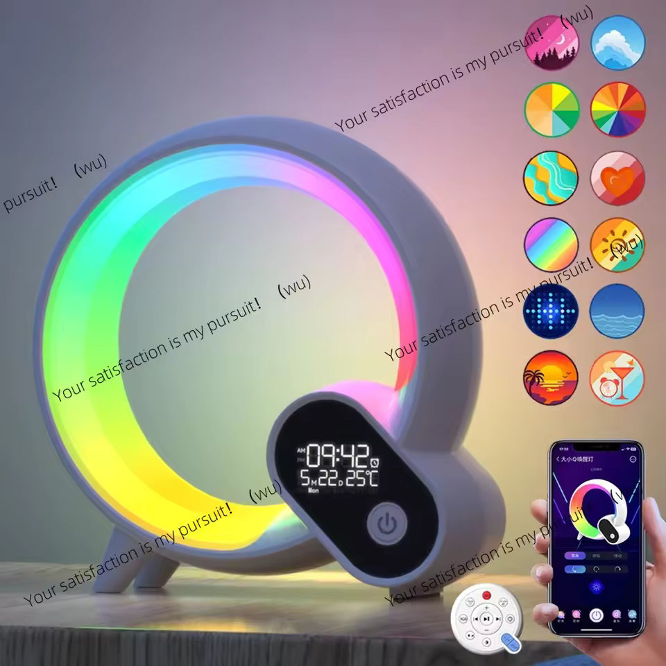 Smart LED Night Lamp with Bluetooth Speaker, Alarm Clock & White Noise – App-Controlled Bedside Sleep Companion Light