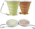 ddLUCK Silicone Foldable Cups – 2 Pack, BPA-Free Collapsible Travel Mugs with Sealing Lids