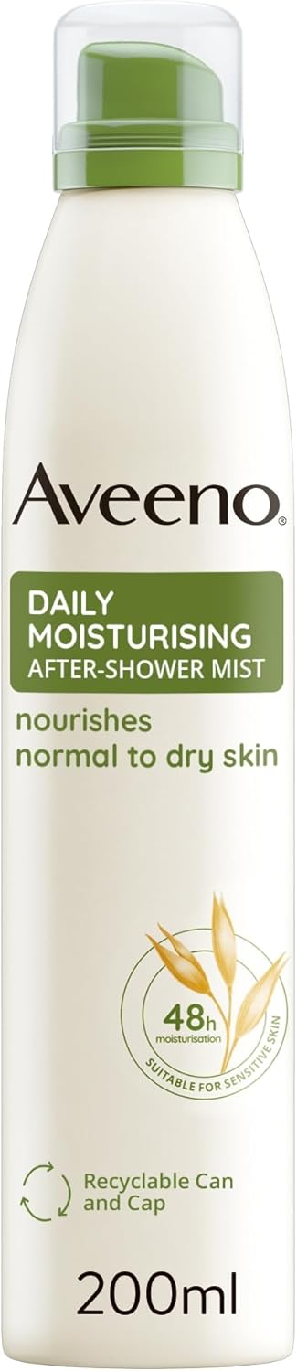 Aveeno Daily Moisturising After-Shower Mist – Oat Extract, Sensitive Skin, 48h Hydration (200ml)