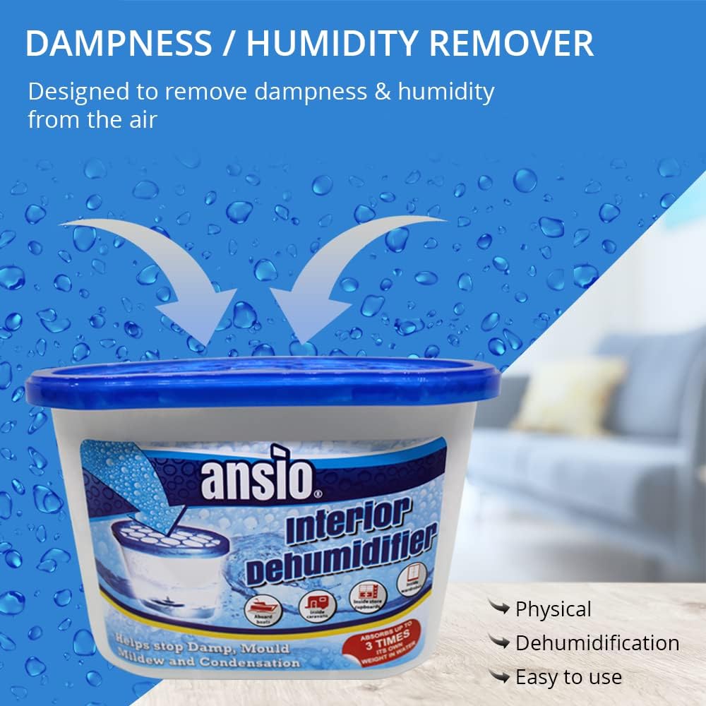ANSIO Disposable Dehumidifier Moisture Absorber – Pack of 10