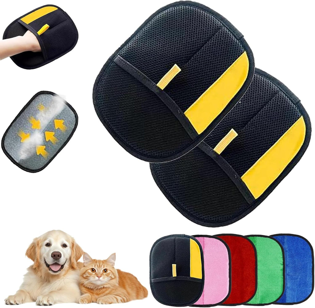 Yomi Pet Hair Glove – Reusable Double-Sided Fur Remover (2-Pack, Black)