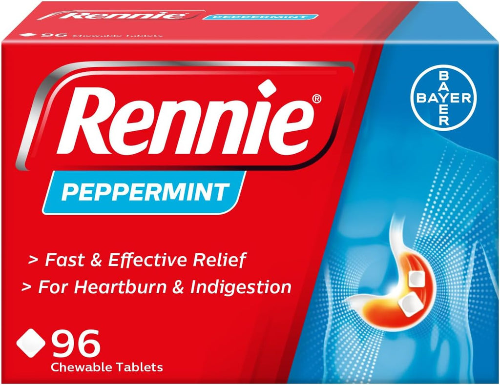 Rennie Peppermint Antacid Tablets – 96 Pack