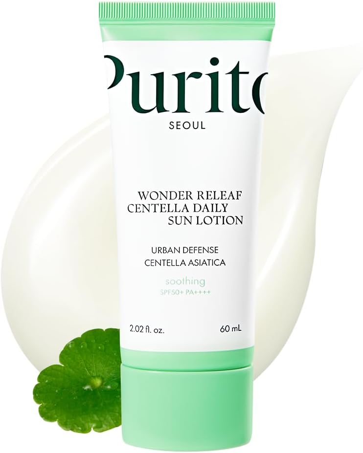 PURITO Wonder Releaf Centella Daily Sun Lotion SPF50+ PA++++ – Lightweight K-Beauty (60ml)