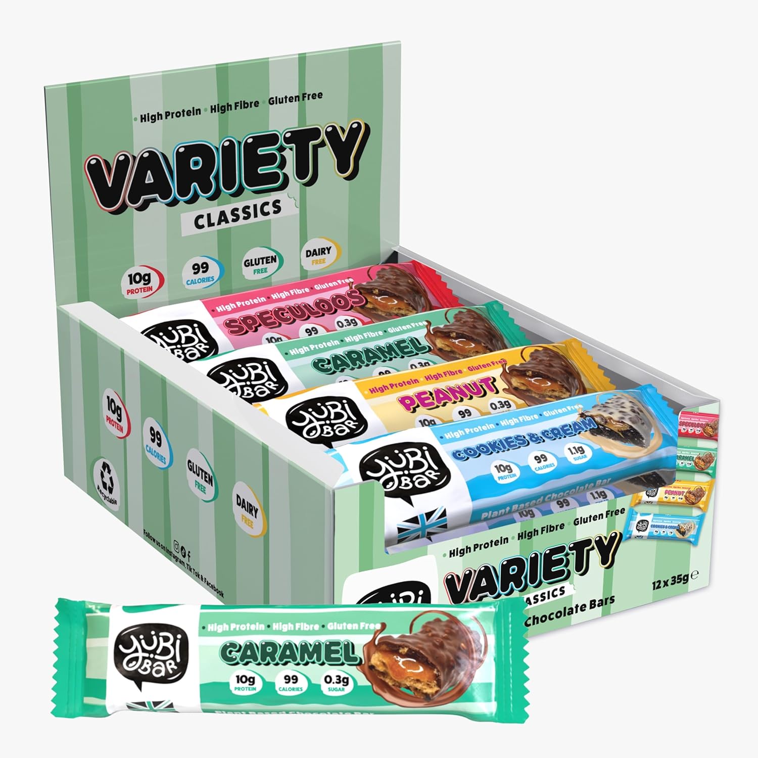 Vegan Protein Bars – Low Sugar & 99 Calorie Chocolate Snack Bars | Gluten & Dairy Free | Plant-Based High Protein Energy Bar