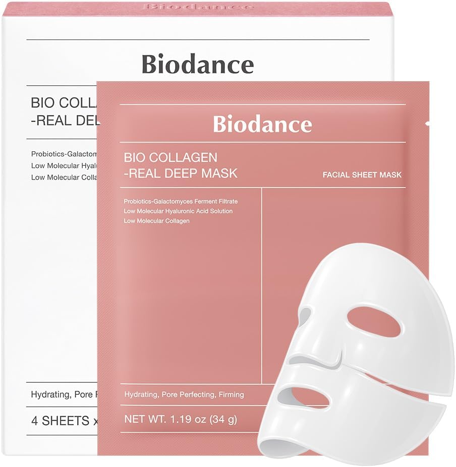 BIODANCE Bio-Collagen Hydrogel Face Mask – Pore Tightening & Glass Skin Care (4 PCS)