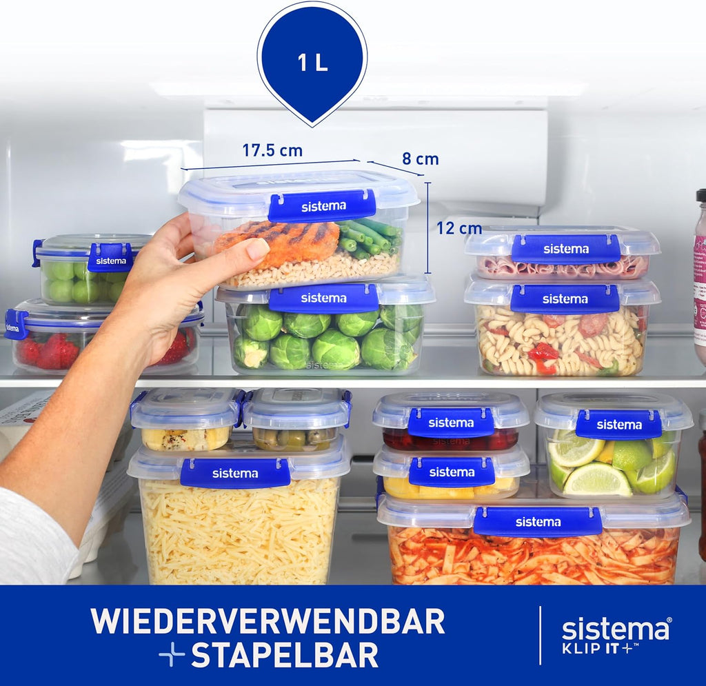 Sistema KLIP IT PLUS Leakproof Food Containers (1L, 3-Pack)