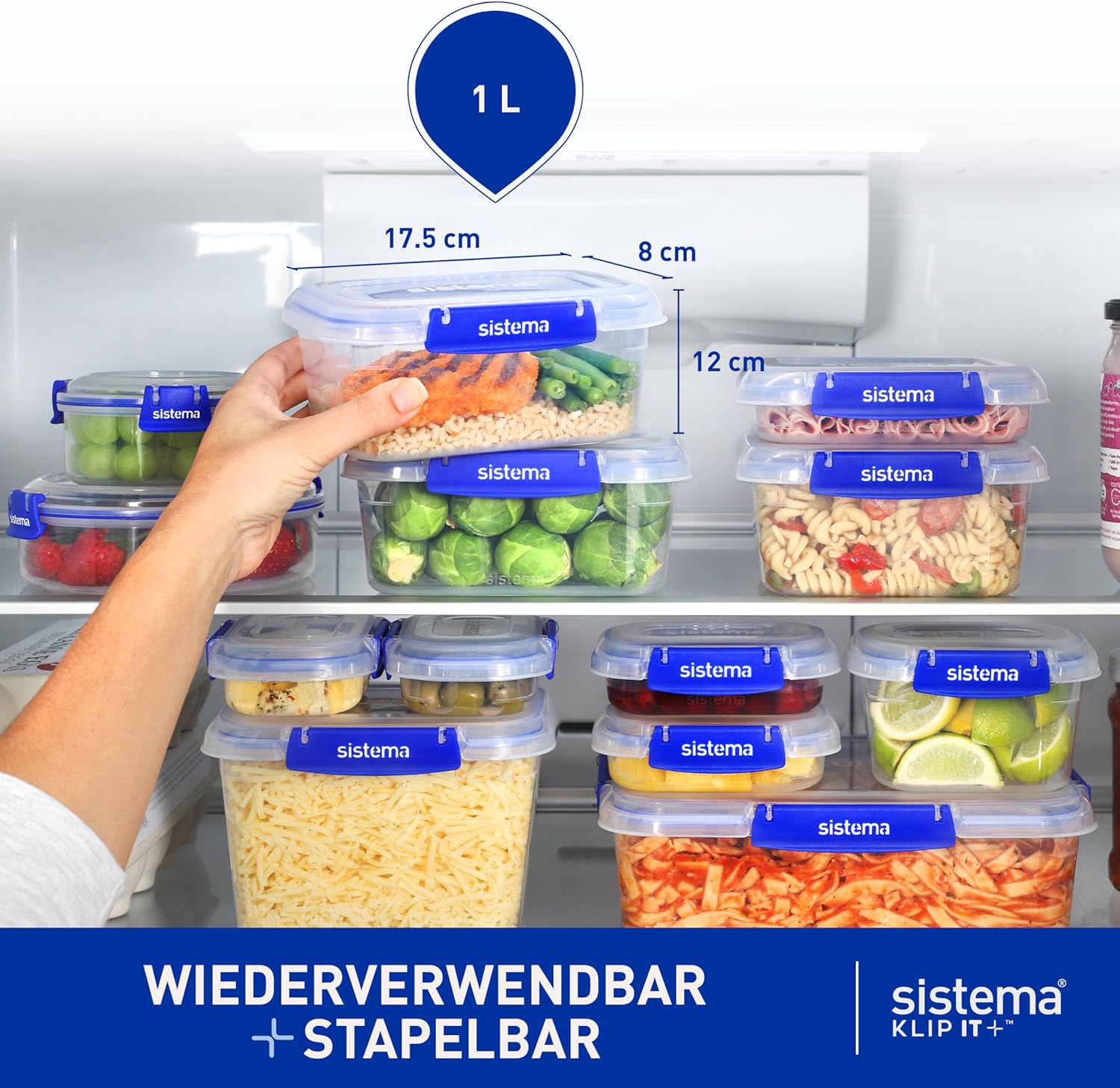 Sistema KLIP IT PLUS Leakproof Food Containers (1L, 3-Pack)