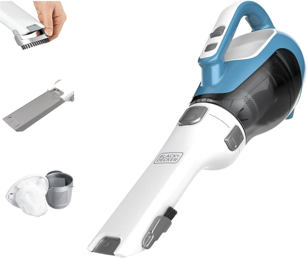 BLACK+DECKER dustbuster AdvancedClean – Cordless Handheld Vacuum for Home & Car with Crevice Tool & Rotating Nozzle (CHV1410L)