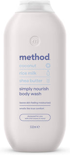Method Simply Nourish Body Wash – Coconut, Rice Milk & Shea Butter Shower Gel (532ml)