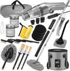 Viewsun 20PCS Pink Car Cleaning Kit – Interior Detailing Set with Drill Brushes, Windshield Tools & Cleaning Gel