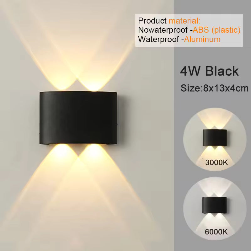 Modern LED Wall Sconce – Up & Down Indoor/Outdoor Wall Light for Living Room, Hallway, Bedroom