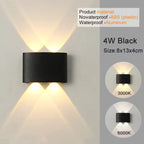 Modern LED Wall Sconce – Up & Down Indoor/Outdoor Wall Light for Living Room, Hallway, Bedroom