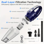 6000PA Handheld Vacuum Cleaner – Super Suction, Quiet, Multi-Purpose for Car, Home & Pets (Pink Gift Edition)