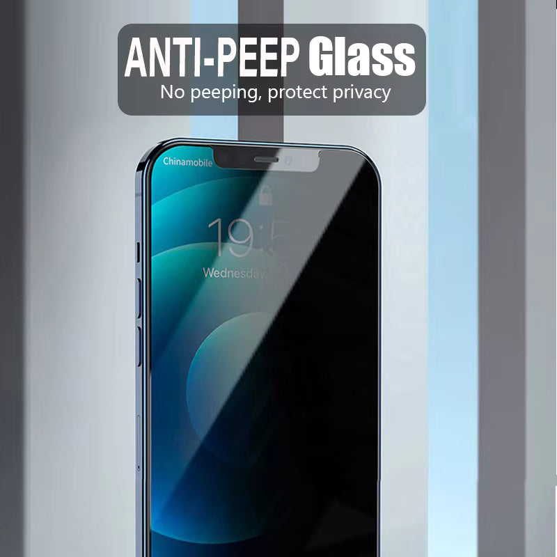 Anti-Peep Tempered Glass Screen Protector – Full Cover for iPhone 11 to 16 Series