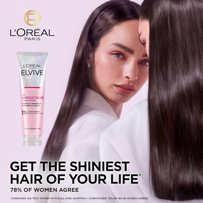 L'Oréal Paris Elvive Glycolic Gloss Conditioner 150ml – Smooth & Shine for Dull Hair