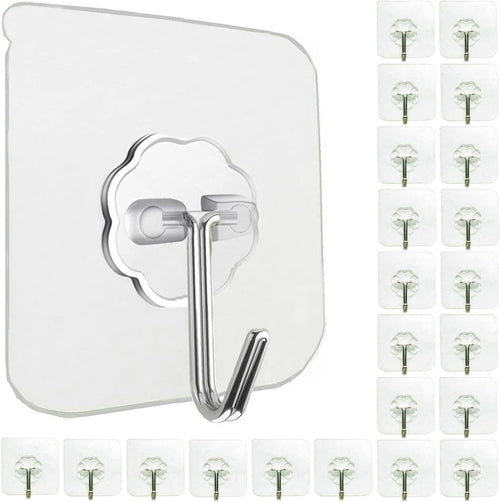 24 Pack Heavy Duty Self-Adhesive Wall Hooks – 33lb