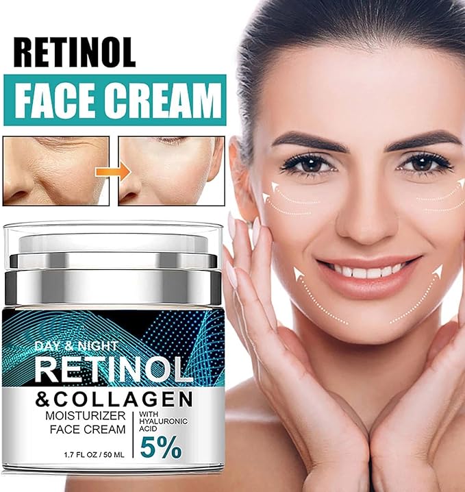 Advanced Retinol & Collagen Face Cream – 5% Hyaluronic Acid, Anti-Aging & 24H Hydration