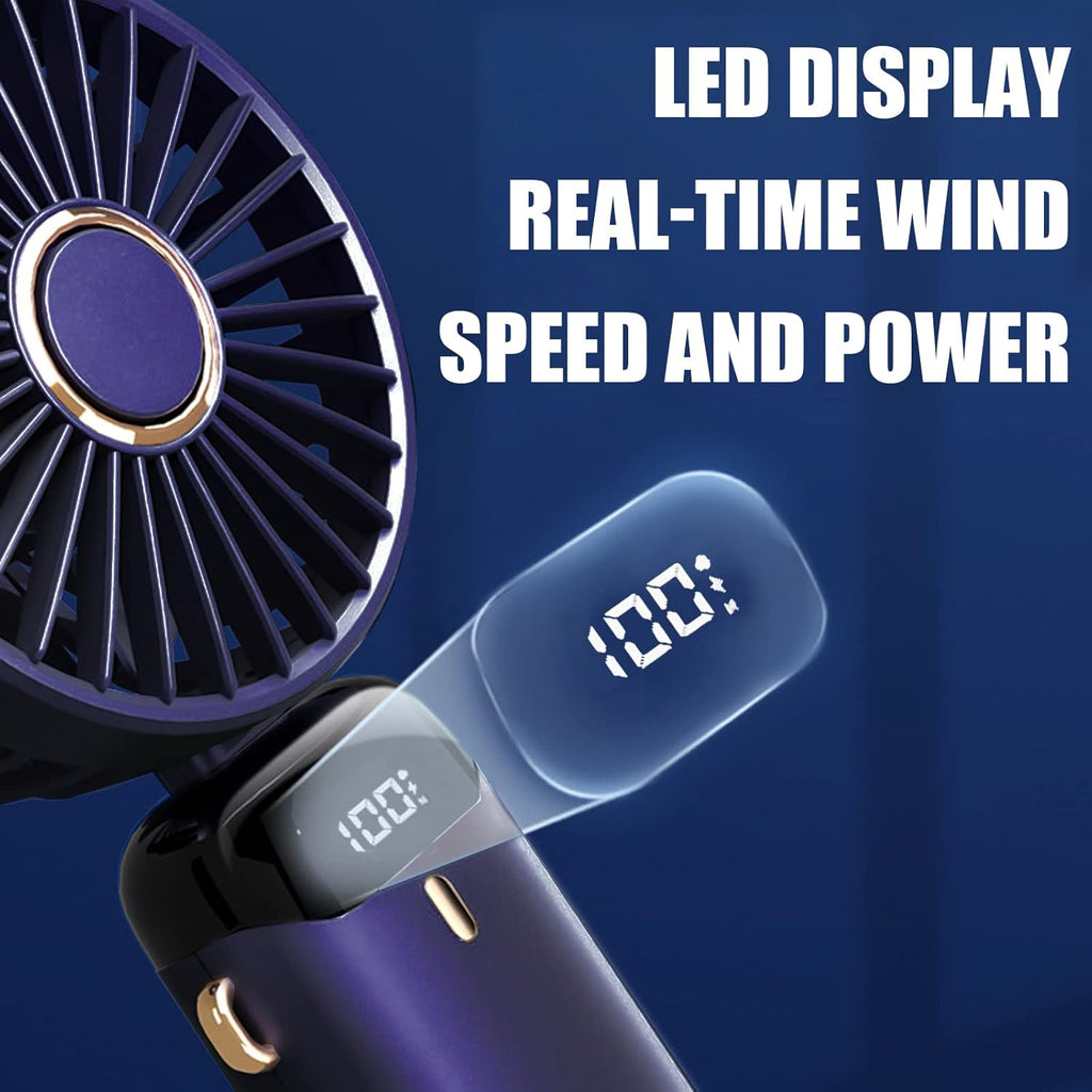 Portable Handheld Fan – USB Rechargeable 5-Speed Foldable Mini Fan