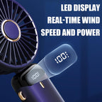 Portable Handheld Fan – USB Rechargeable 5-Speed Foldable Mini Fan