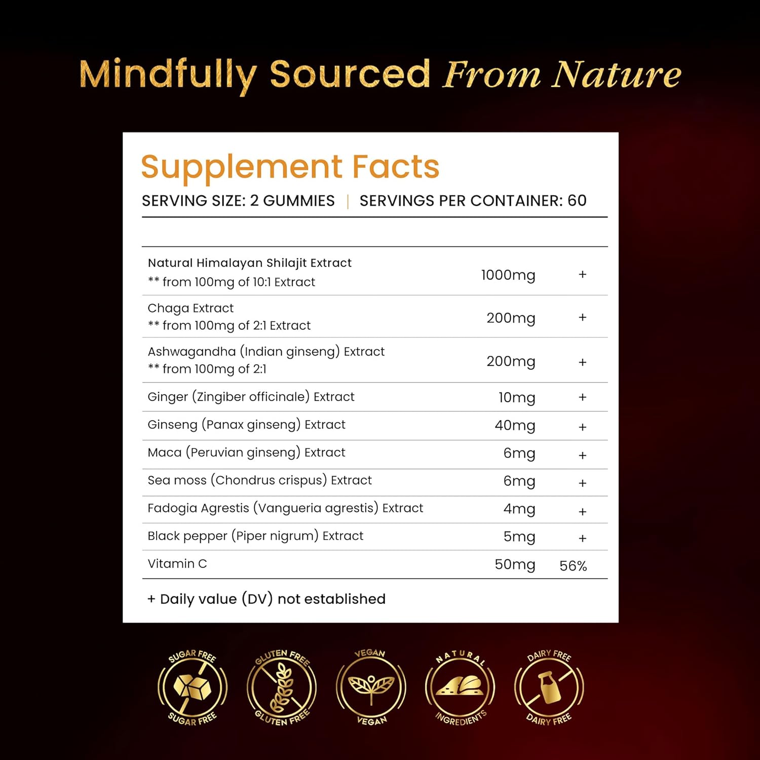 Shilajit Gold Gummies for Men – 10-in-1 Himalayan Blend with Ashwagandha & Fulvic Acid (60 Count)