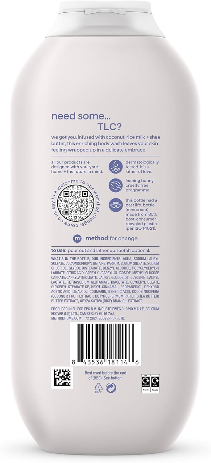 Method Simply Nourish Body Wash – Coconut, Rice Milk & Shea Butter Shower Gel (532ml)