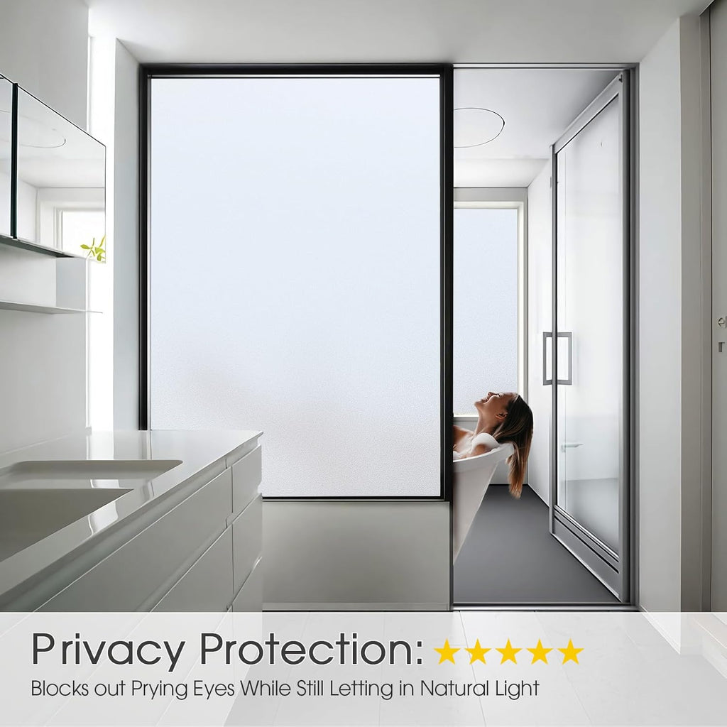 Lifetree Frosted Window Privacy Film – Static Cling Opaque Glass Cover 44.5×200 cm