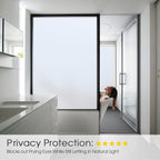 Lifetree Frosted Window Privacy Film – Static Cling Opaque Glass Cover 44.5×200 cm