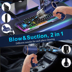 KMM 9000Pa Handheld Car Vacuum & Air Duster – High-Power LED Cleaner with Multi-Nozzles for Car, Home & Pets