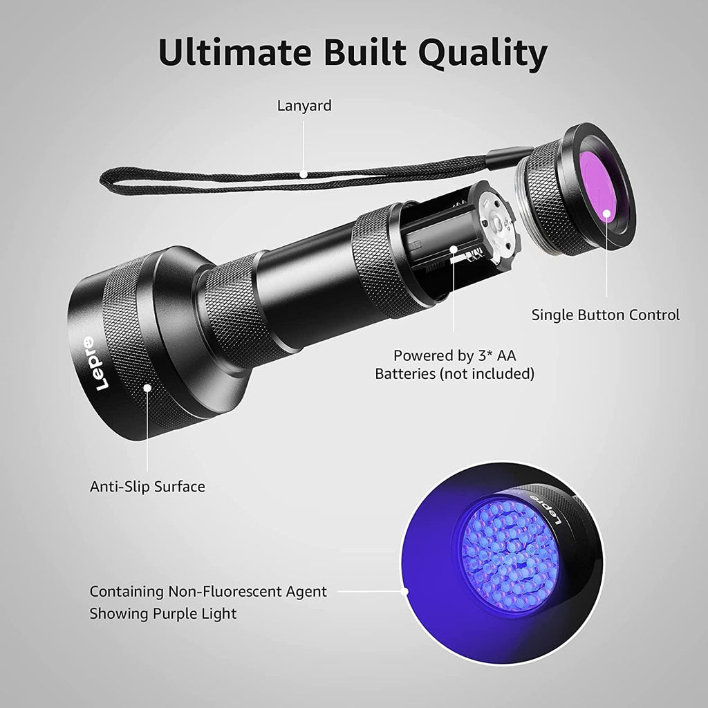 51 LED UV Torch (395nm) – Ultraviolet Blacklight Flashlight