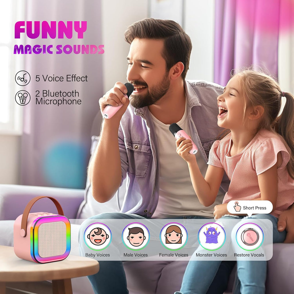 Karaoke Machine with 2 Microphones – Birthday Gift for Girls (Ages 3-15)