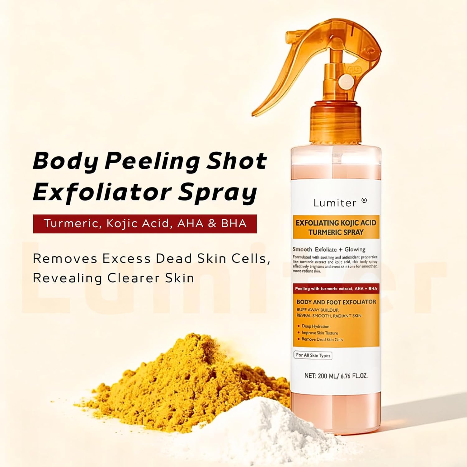 Turmeric & Kojic Acid Peel Spray 200ml – Smooth, Bright & Hydrated Skin