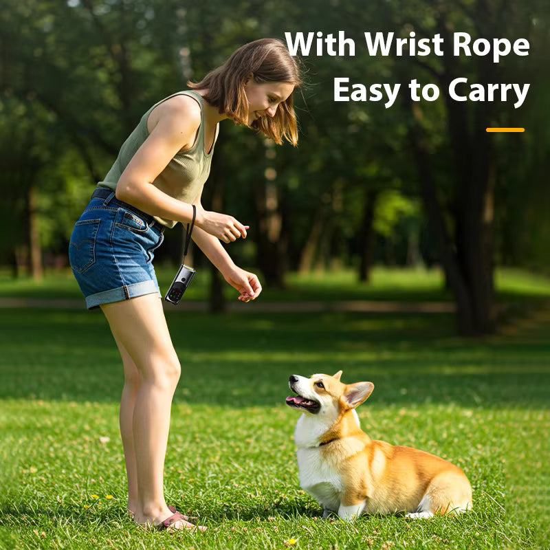 ROJECO Ultrasonic Dog Bark Trainer – Rechargeable Anti-Bark Device with LED Flashlight