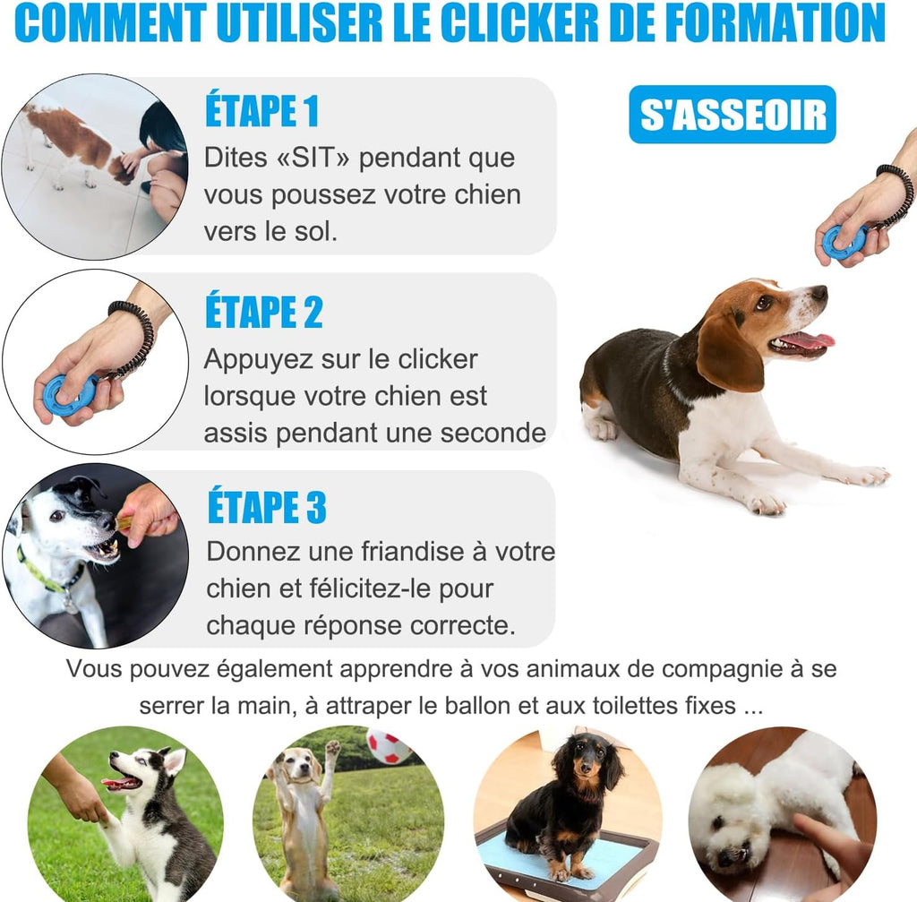 Diyife 2-Pack Dog Clickers (Blue & Red) – Pet Training Clicker with Wrist Strap for Dogs, Cats & Horses