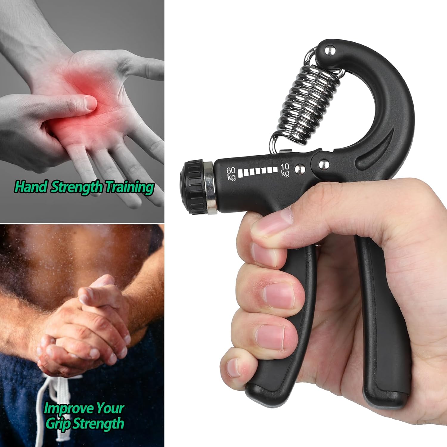 NIYIKOW Adjustable Hand Grip Strengthener – Forearm & Grip Trainer 10-60kg