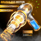 Portable Cordless Car Vacuum – Mini Handheld Cleaner with LCD & Multi-Nozzles for Car, Home & Pets