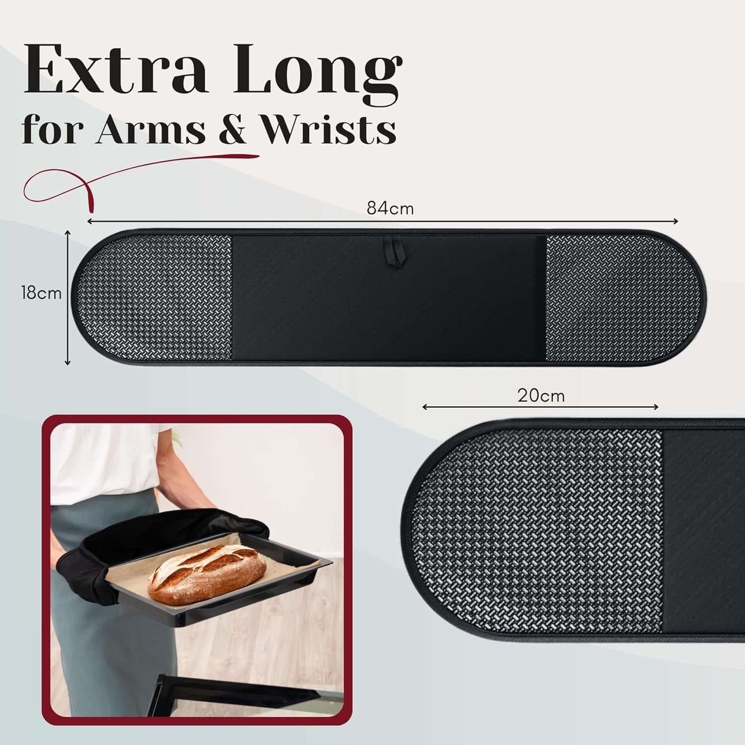 Laffair Double Oven Gloves – Heat Resistant Silicone Grip
