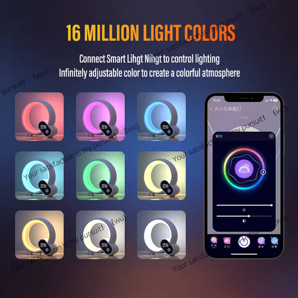 Smart LED Night Lamp with Bluetooth Speaker, Alarm Clock & White Noise – App-Controlled Bedside Sleep Companion Light