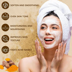 2PCS Turmeric & Kojic Acid Soap Bars – Dark Spot & Acne Remover with Foaming Nets