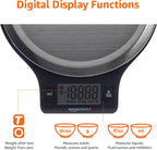Digital Kitchen Scale (11 lb, Black & Steel)