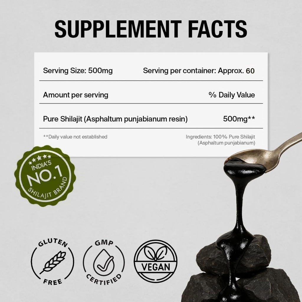 Kapiva Himalayan Shilajit Resin – Pure Ayurvedic Energy & Stamina Booster (30g, 250mg/Serving)