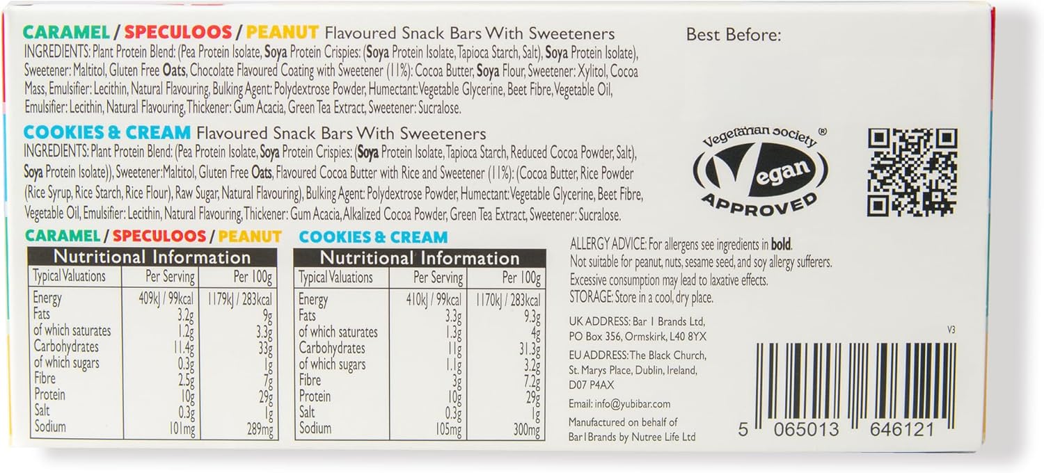 Vegan Protein Bars – Low Sugar & 99 Calorie Chocolate Snack Bars | Gluten & Dairy Free | Plant-Based High Protein Energy Bar