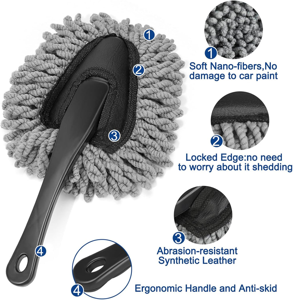 Car Interior Cleaning Kit – Duster Brush & Gel Putty Set for Dashboard, Vents & Detailing